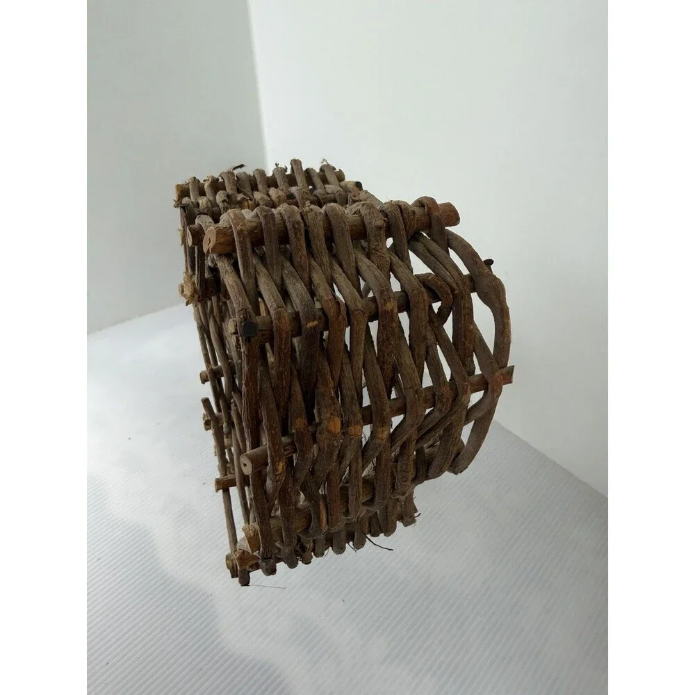 Vintage Grapevine Triple Heart Wall Hanging Basket Wicker Wood Farmhouse Decor